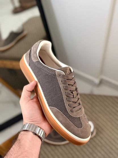 Loro piana Textured Mesh Suede Sneakers