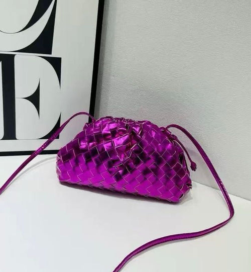 Bottega Veneta Mini Pouch in Intrecciato Leather (Fuschia/Metallic Pink)
