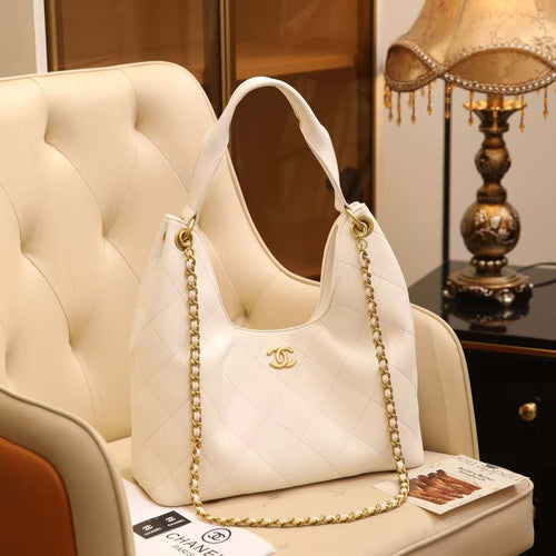 Chanel Hobo Bag (White Lambskin)