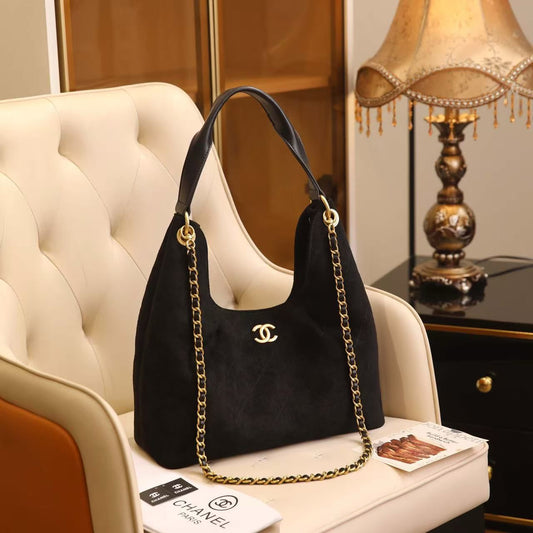 Chanel Hobo Bag (Black Suede)