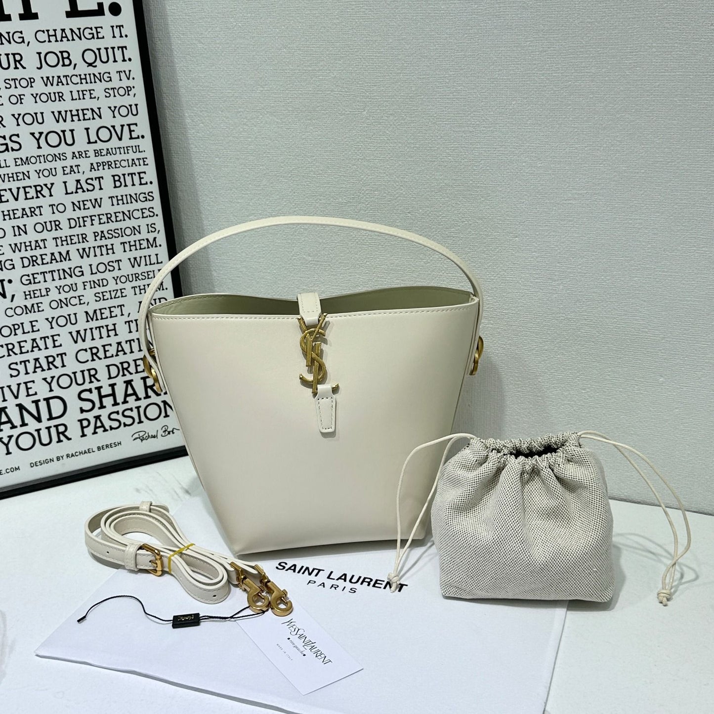 Saint Laurent Le 37 Bucket Bag (White)