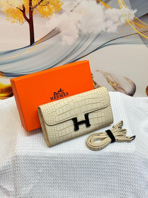 Hermès Constance Long To Go Wallet (Cream/Off-White)