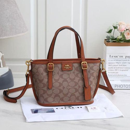 Coach Mollie Tote 25 in Signature Canvas (Khaki/Terracotta)