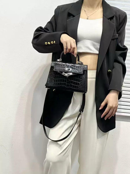 Hermès Kelly II Sellier Mini (Crocodile/Alligator) black