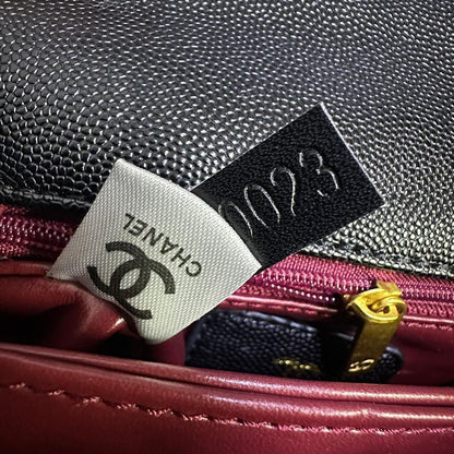Chanel Small Coco Handle Bag (Burgundy with Gold Hardware)