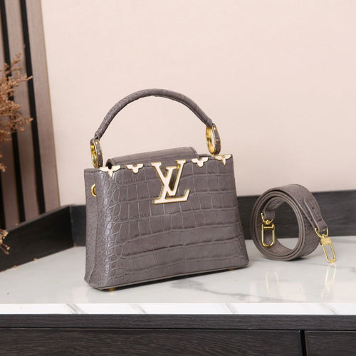 Louis Vuitton Capucines BB (Grey Crocodile-Effect Leather)