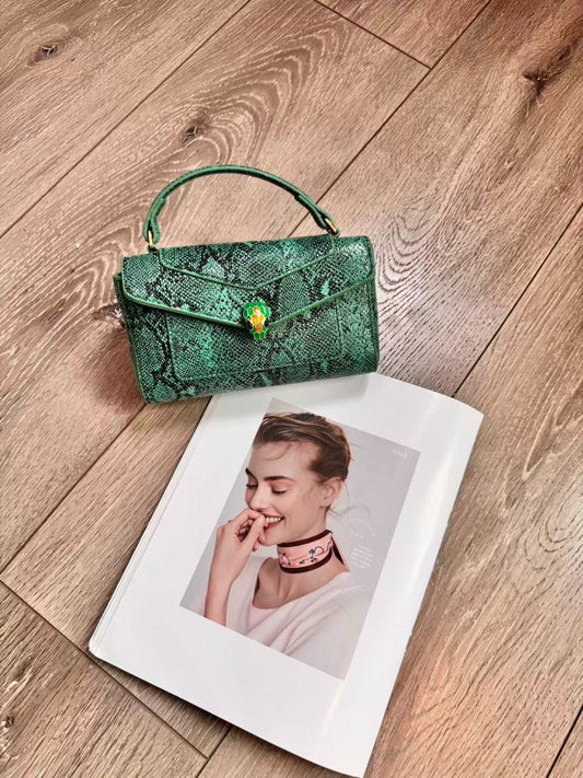 Bulgari Serpenti Forever Top Handle Bag (Emerald Green Python)