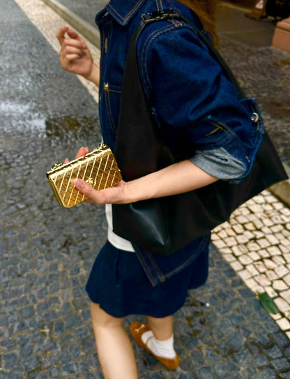 Chanel Limited Edition Quilted Plexiglass Flap Bag (Gold)