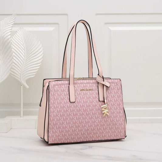 Michael Kors Marilyn Medium Logo Tote (Powder Blush/Multi)