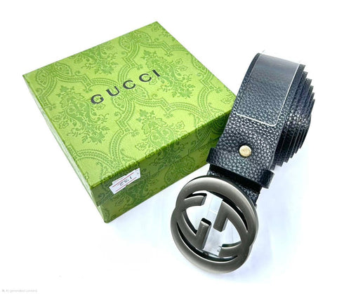 Gucci Interlocking G Belt (Black/Gunmetal)