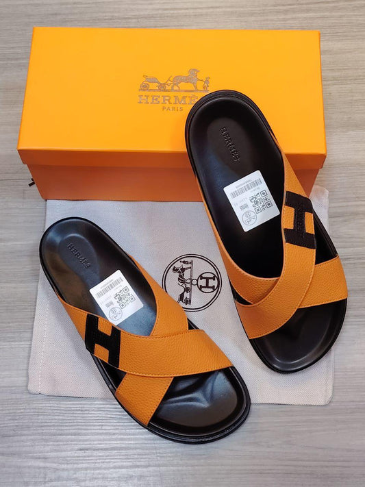 Hermès Electric Sandal (Orange / Noir)