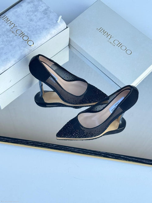 Jimmy Choo Ixia 95 Mesh Pumps (Black)