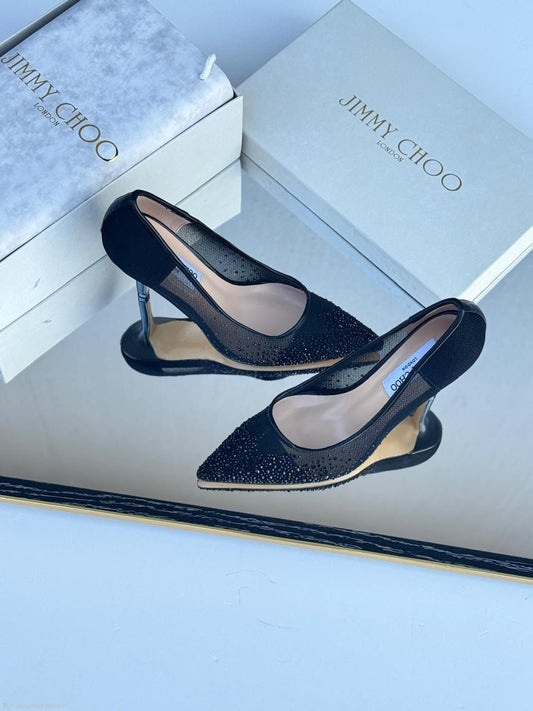 Jimmy Choo Ixia 95 Mesh Pumps (Black)