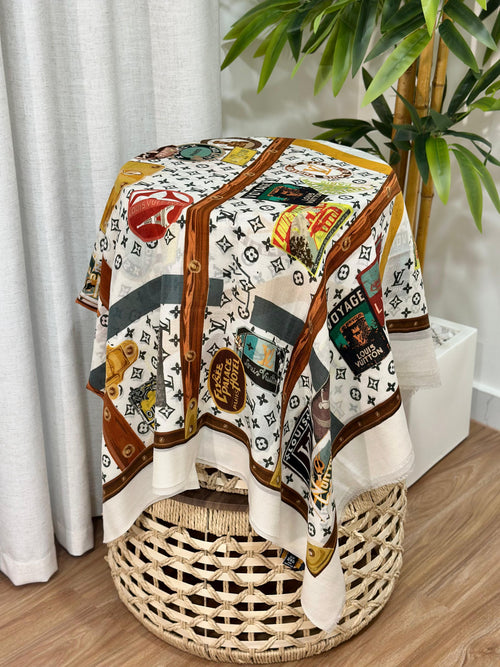 Louis Vuitton World Tour Monogram Scarf (Cream/Multi)