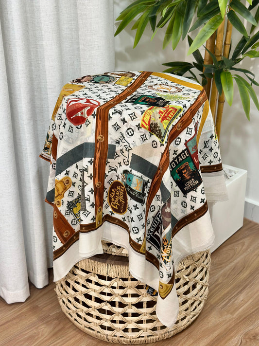 Louis Vuitton World Tour Monogram Scarf (Cream/Multi)