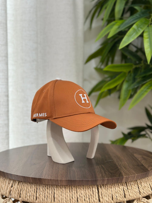 Hermès Miles "H Circle" Cap (Orange/White)