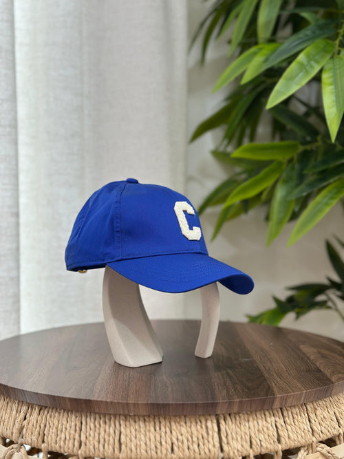 Initials Baseball Cap in Cotton (Royal Blue)