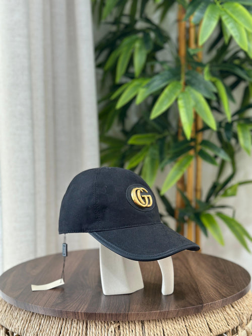 Gucci Double G Canvas Baseball Hat (Black)