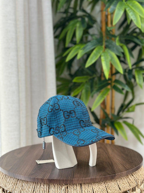 Gucci Jumbo GG Canvas Baseball Hat (Blue/Black)