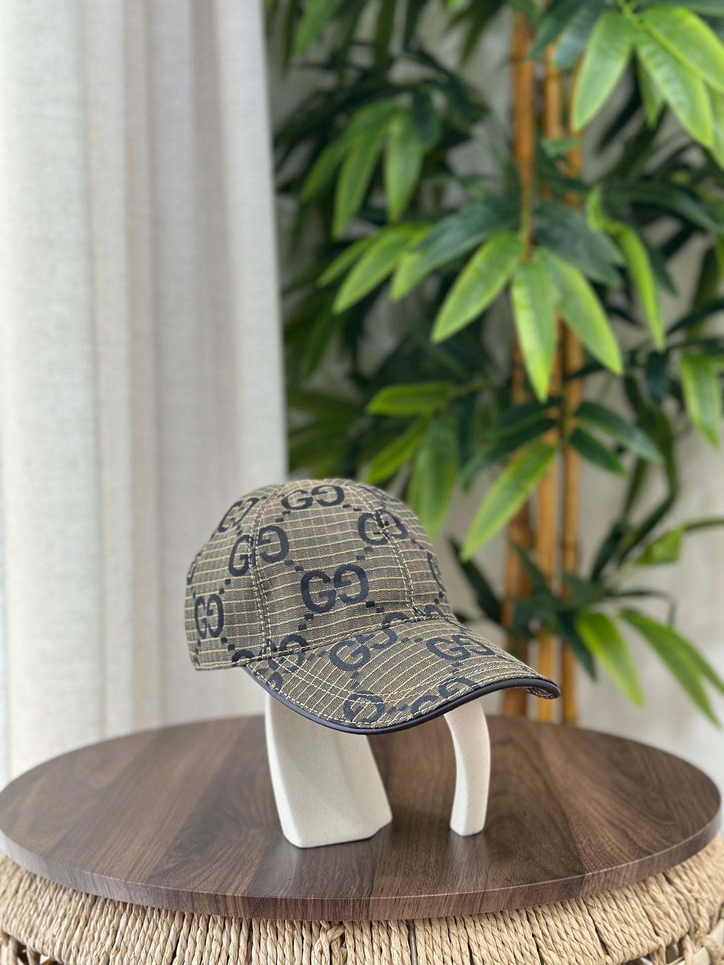 Gucci Jumbo GG Canvas Baseball Hat (Camel/Ebony)