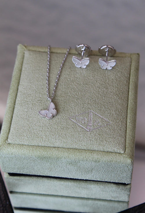 Van Cleef & Arpels Sweet Alhambra Butterfly Set (White Mother-of-Pearl)