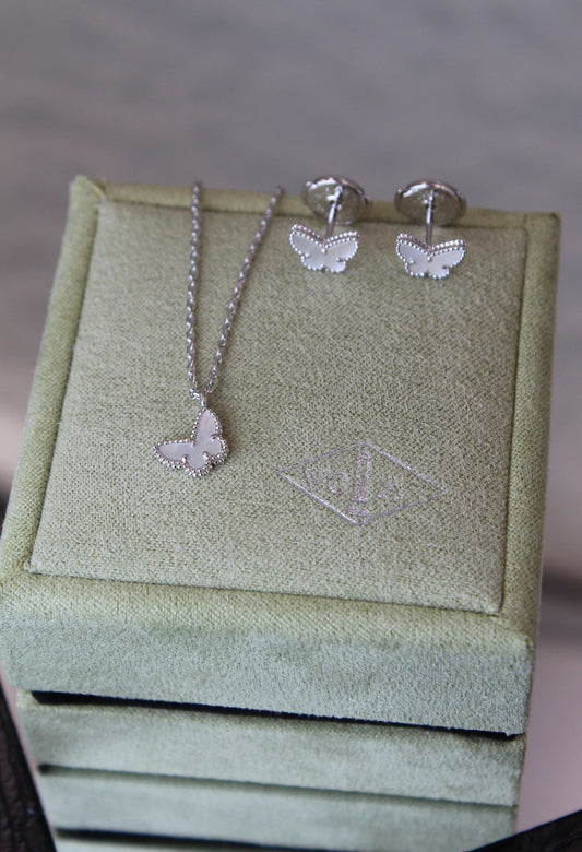 Van Cleef & Arpels Sweet Alhambra Butterfly Set (White Mother-of-Pearl)