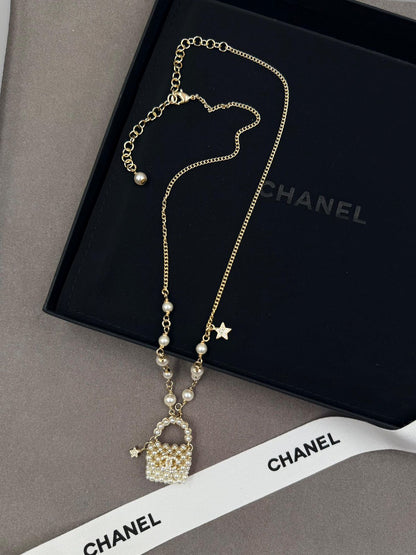 Chanel Pearl Micro Bag Jewelry Set (Gold/Pearl)