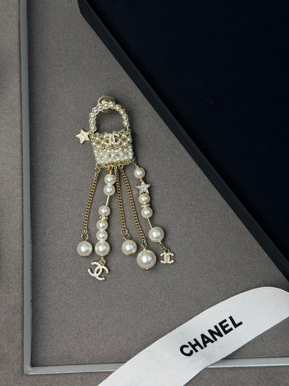 Chanel Pearl Micro Bag Jewelry Set (Gold/Pearl)