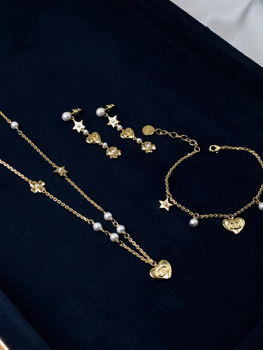 Dior Lucky Charms Jewelry Set (Gold/Pearl)
